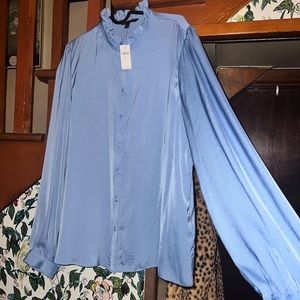 Banana Republic ruffle neck blouse